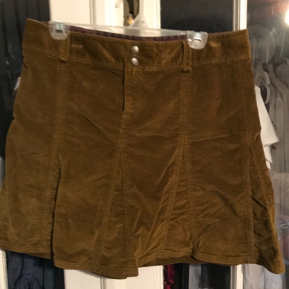 ATHLETA Corduroy Velvet Skirt Golden Brown Soft